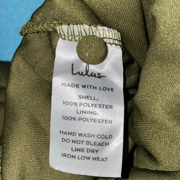 LULUS In The City wrap top jumpsuit olive belted lined 2 pockets NEW size M - Picture 9 of 15